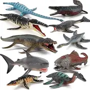 Fantarea 10 PCS Prehistoric Ocean Sea Marine Dinosaur Animal Model Figures Figurines Party Favors Supplies Cake Toppers Decoration Collection Set Toys for 5 6 7 8 Years Old Boys Girls Kid Toddlers