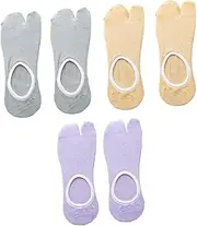[FOMIYES] Cotton Toe-splitting Socks for Women Breathable Comfortable Summer Socks Set of Anti-slip Heel
