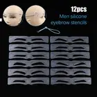 12Pcs Silicone Eyebrow Stencils DIY Makeup Eyebrow Drawing Guide TemplaRN