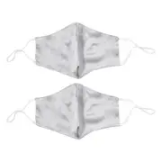 2x Canningvale Beautysilks Hypoallergenic Face Mask Reusable Silver Silk
