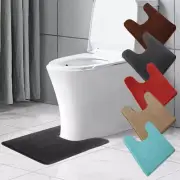 U-Shaped Memory Foam Bath Mats Toilet Mat Bathroom Coral Fleece Carpet Home