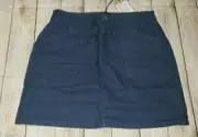 PrAna Mini Skirt Womens 10 Nikit Slate Nocturnal Blue Cotton Stretch NEW