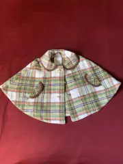 Janie and Jack Girls 12-18 Light Green Plaid The Showstopper Cape
