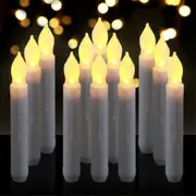 up 60x LED Candles Flameless Taper Flickering Battery Operated Candles 16.5x2cm