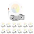 12 Pack 4 Inch CRI90+ 5CCT Ultra-Thin LED Recessed Ceiling Light, 2700K-5000K...