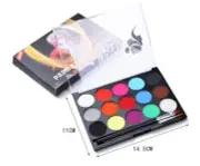 Matte 15 color set water painting with brush, Glow in the dark body painting,