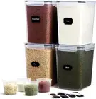 Large Food Storage Containers 5.2L/175Oz 4PCS with Lids Airtight for Flour, Suga