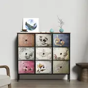 Levede 9 Chest of Drawers Storage Cabinet Tower Retro Dresser Vintage Brown