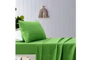 Green Plain Dyed Microfibre Sheet Set Double
