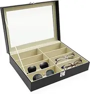 [RdjEokf] Leather Sunglass Box, Multiple Pairs Eyeglass Cases Eye Glass Eyewear Display Holder, Glass Display Case, For Men Women