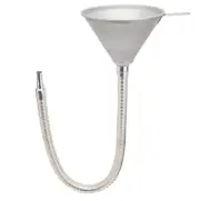 Steel Bendable Spout Wide Mouth Funnel With Filter And 24 Flexible Pipe, Silver