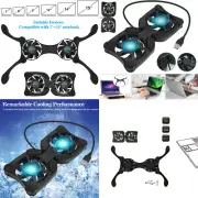 US 2-4 Pc Foldable Dual USB Fan Adjustable for Laptop PC Notebook Quite Cooler