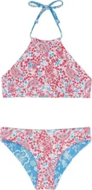 Billabong 1136 Girl's Reversible High Neck Two-Piece Swim Set Size 10