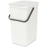 Brabantia Sort & Go 16L/40cm Food Waste Compost Bin w/Handle Trash Storage White
