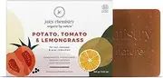 Juicy Chemistry Potato, Tomato & Lemongrass Soap| Organic Cold-Processed, Handmade Face & Body Soap For Tan Removal & Reducing Scarring, Ecocert Organic For Men & Women, Cruelty-Free & Vegan 100 G