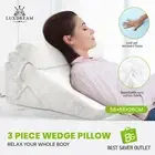 Bed Wedge Pillow Set Triangle Sofa Cushion Neck Back Head Knee Memory Foam Cool