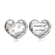S925 Silver & Rose Gold Love Mummy of An Angel Baby Child Heart Charm -AVILIA Designs