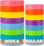 [16Pack] Intended for Mason Jar Lids,8 Wide Mouth Mason Jar Lids 8 Regular Mouth
