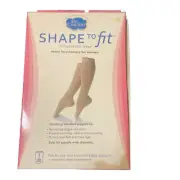 Dr Comfort Shape to Fit Compression Trouser Socks Large Womens Nude 15-20 mmHg