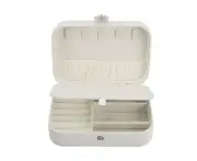 Large Capacity Dustproof Necklace Organizer Box Portable Display Storage White
