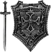 Raenseen Medieval Knight Sword & Shield Set for LARP Role Play Halloween Carnivals Costume Dress Up