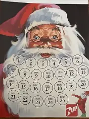 Vintage 7UP Santa Clause Christmas Count Down 1988 Pristine Condition