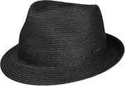 [Stetson] Plain Toyo Trilby Straw Hat - Plain Hat - Classic Look - Summer Hat with UV Protection 40+ - for Men and Women - Spring/Summer