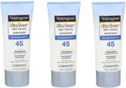 Neutrogena Ultra Sheer Dry-Touch SPF 45 Sunscreen Lotion 3oz(3 Pack)