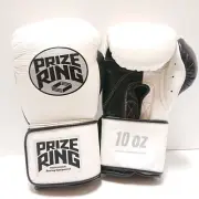 PRIZE RING Boxing Gloves 10oz White/Black Magic Tape For Training from Japan