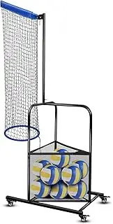 Leyndo Volleyball Setter Trainer Net Adjustable Angle Volleyball Target Net for Indoor and Outdoor Practice Sturdy Footed Base Volleyball Training Equipment