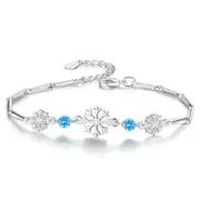 2PCS Copper Bracelet Fashion Jewelry Snowflake Retro Simple Spring Buckle Bracelet