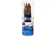 12pc Derwent Academy Synthetic Taklon Small Artist Round Flat Filbert Brush Asst