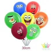 7x Spongebob Squarepants Helium Latex Balloons. Party Lolly Bag Bunting Cake