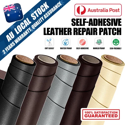 Self Adhesive Vinyl Faux Leather Fabric Repair Patch Kit for Car seat Sofa Purse
