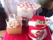 Vintage 1993 Coca-Cola Santa Ice Bucket With 4-14oz Rocks/Low Ball Glasses