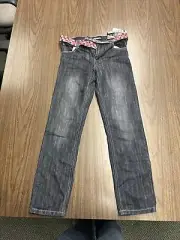 Mongoose Black Denim Jeans Pants Youth Size 14 With Belt Bike Bmx 2011 New