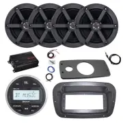 JBL Marine Radio, Spa Bezel, Adapter, ANT, Amp w/Kit, 4x 6.5" 100W Black Speaker