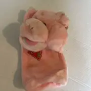 Vintage 90s Dakin Pinky pig, Plush Full Body Hand Puppet, original tags #18-9110