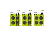 12x Goobay 3 Slots Cable Management 3.34cm Organiser Cord Wire Holder Black