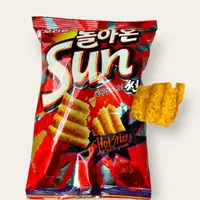 在飛比找蝦皮購物優惠-韓國 Orion好麗友 SUN香辣波浪玉米脆片 餅乾80g陽