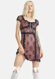 [Current Mood] Lost Without You Lace Overlay Mini Dress
