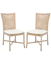 Safavieh Set of 2 Chiara Rattan Accent Chairs with Cushions