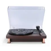 Powerful Retro Record Player Dustproof Cover Vintage Style Built in Speaker