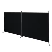 SteelAid Room Divider Double Panel – Folding Partition Privacy Screen for Off...