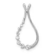 14k White Gold 1/6 Ct. Lab Grown Diamond VS/SI+ G+ Teardrop Chain Slide Pendant