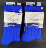 ASICS Knee High ALL SPORT FIELD Socks MEDIUM MEN US 7-9 WOMEN 8-9.5 SET OF 2 NEW