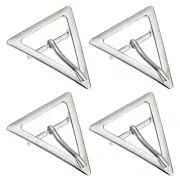 4Pcs 1.3" Single Prong Belt Buckle Triangle Center Bar Buckles for Belt, Silver