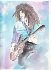 KISS SATANS MUSIC ORIGINAL COMIC ART PG 7, WATERCOLOR 12X9 ONE-OF A KIND