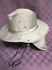 GREEN BOONIE HAT W/BUCKET EAR FLAP W/NECK SUN PROTECT HUNT FISH HIKE NEW !