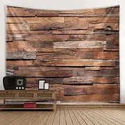 Geometric Hanging Tapestry Wall Art Large Wall Tapestry Decor Backdrop Blanket Curtain Mural Home Bedroom Living Room Decoration Rustic Wood Board Plank